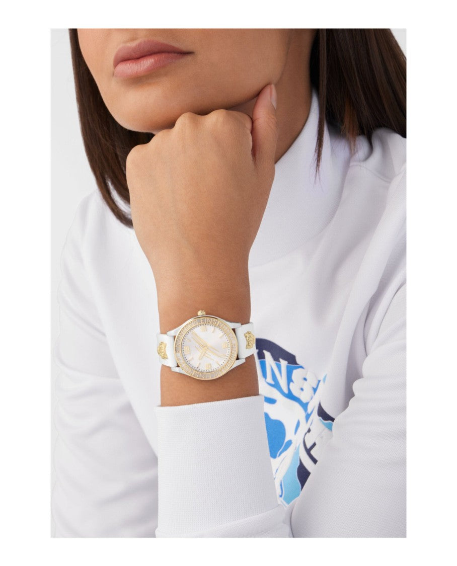 Quartz Movement Stainless Steel Watch With Enamel Dial