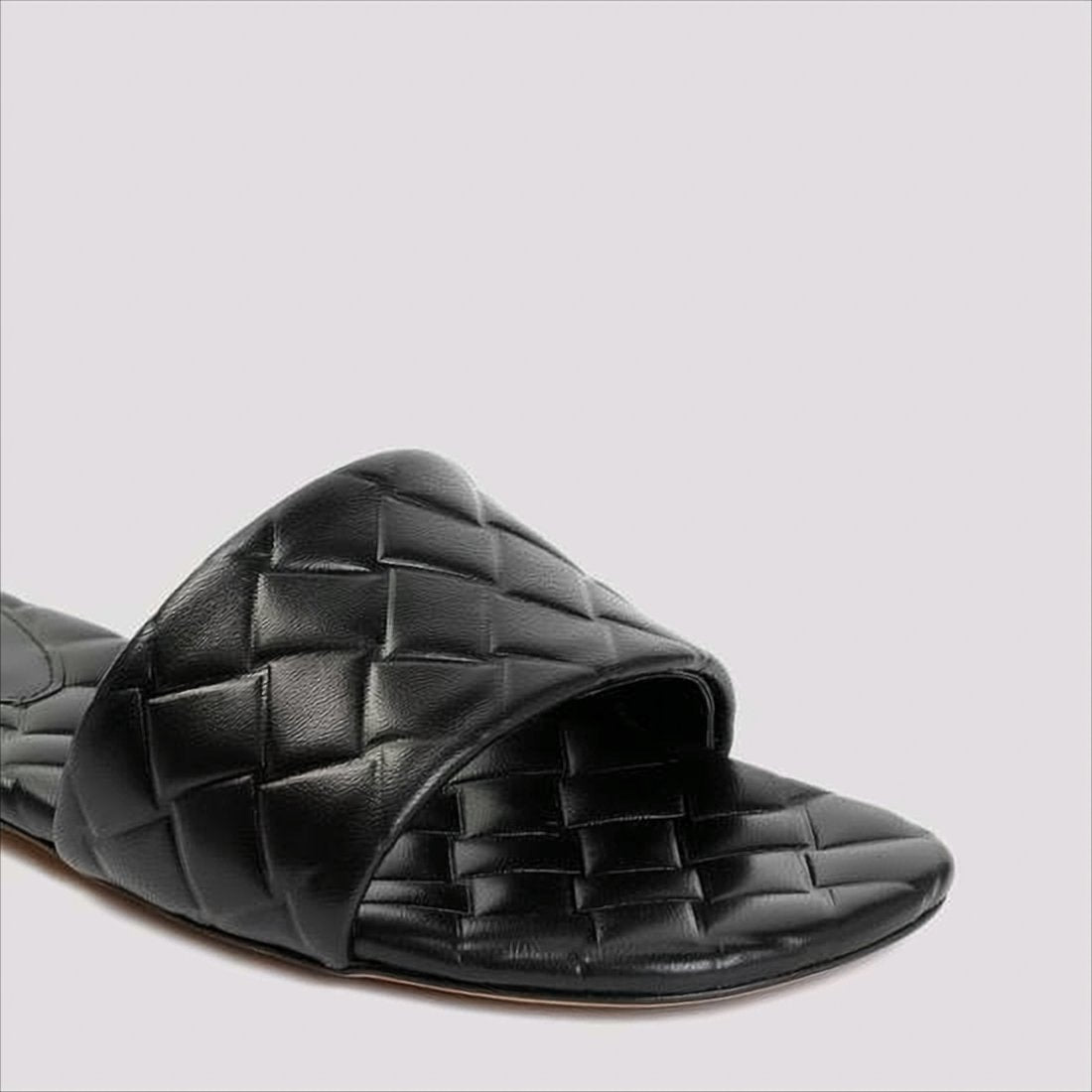 Padded Strap Black Flat Mules