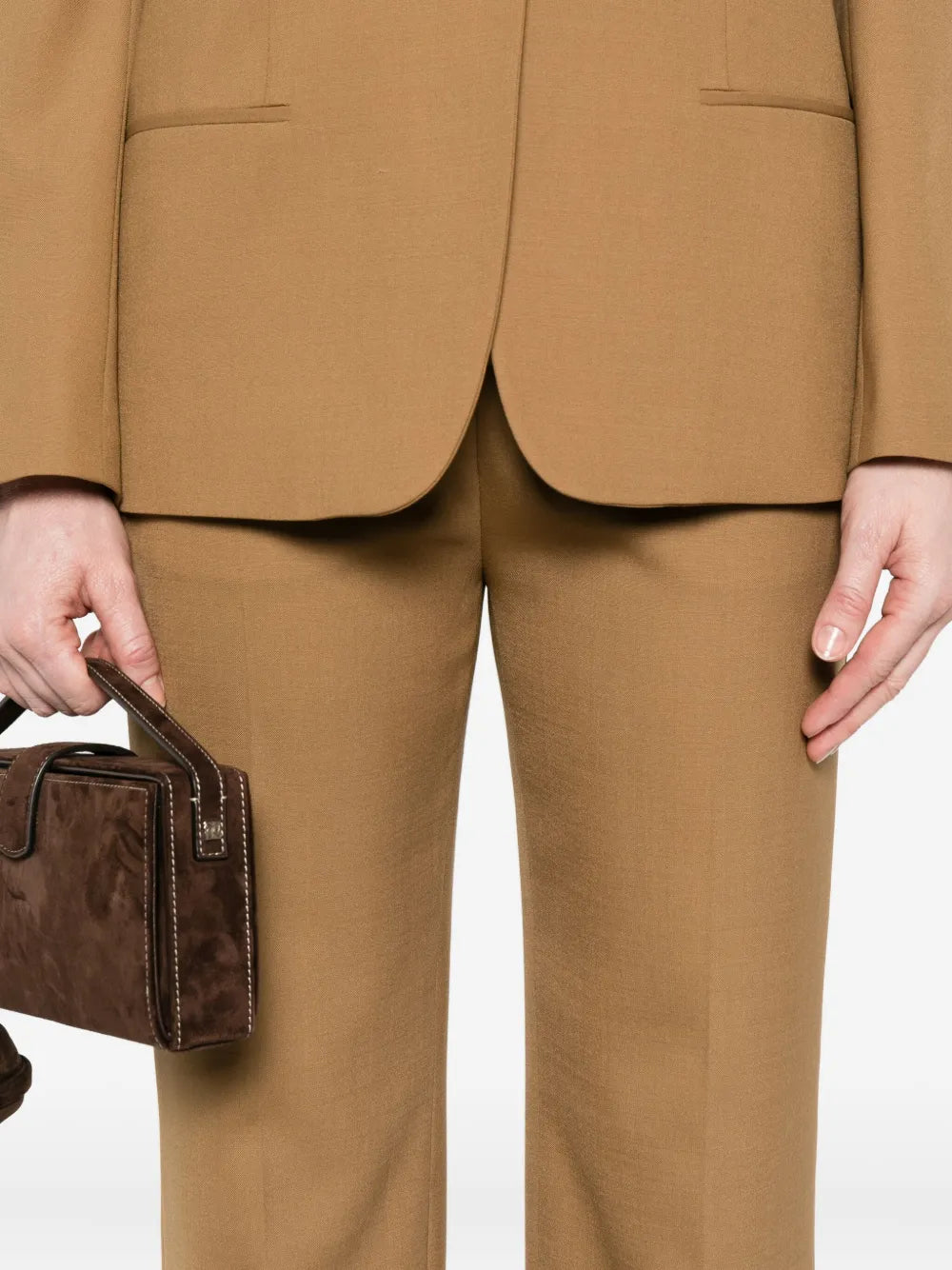 Straight-Leg Tailored Pants with Mid-Rise Waist