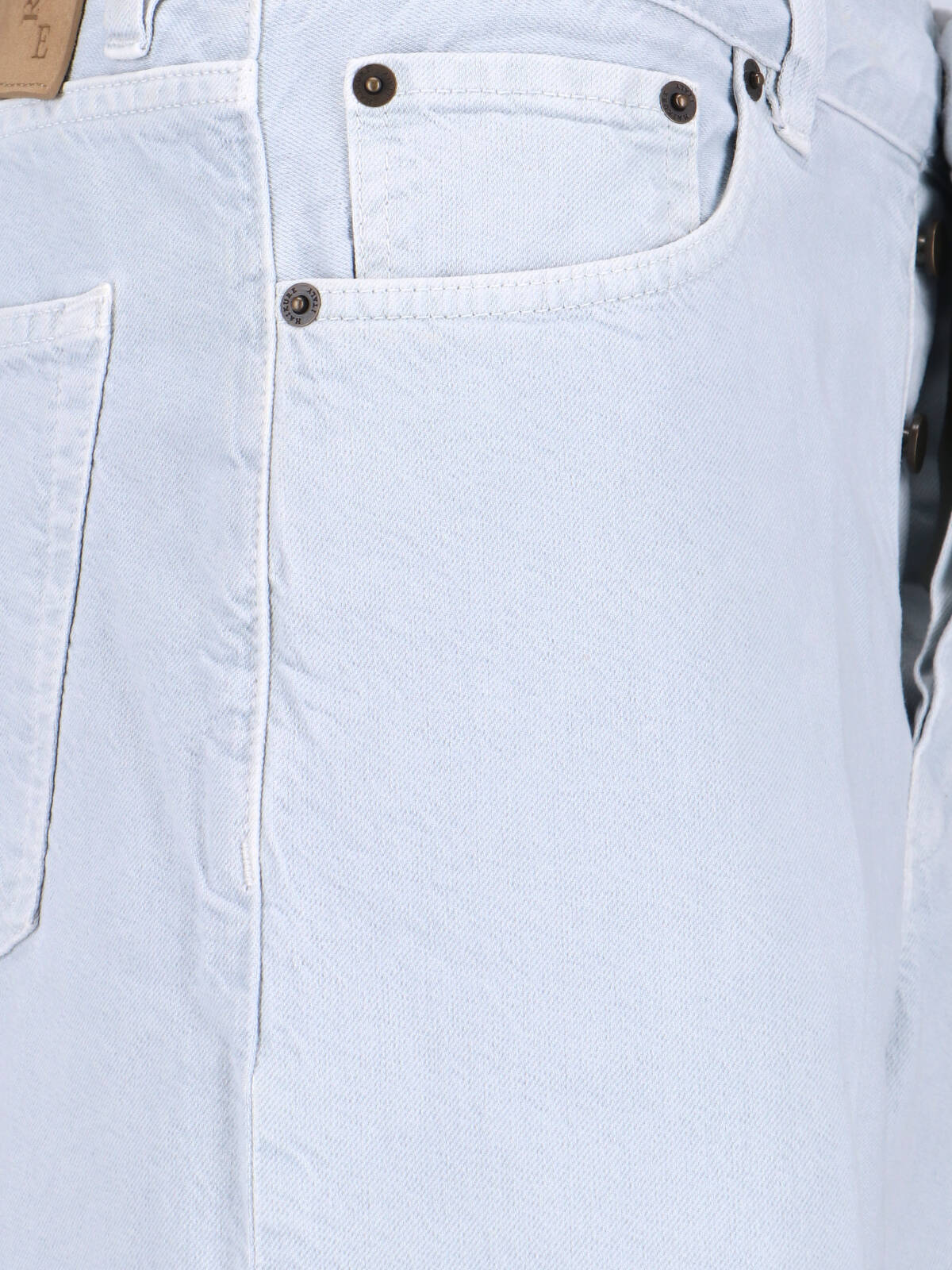 Wide-Leg Jeans In Cotton-Linen Blend With Mid-Rise Waist