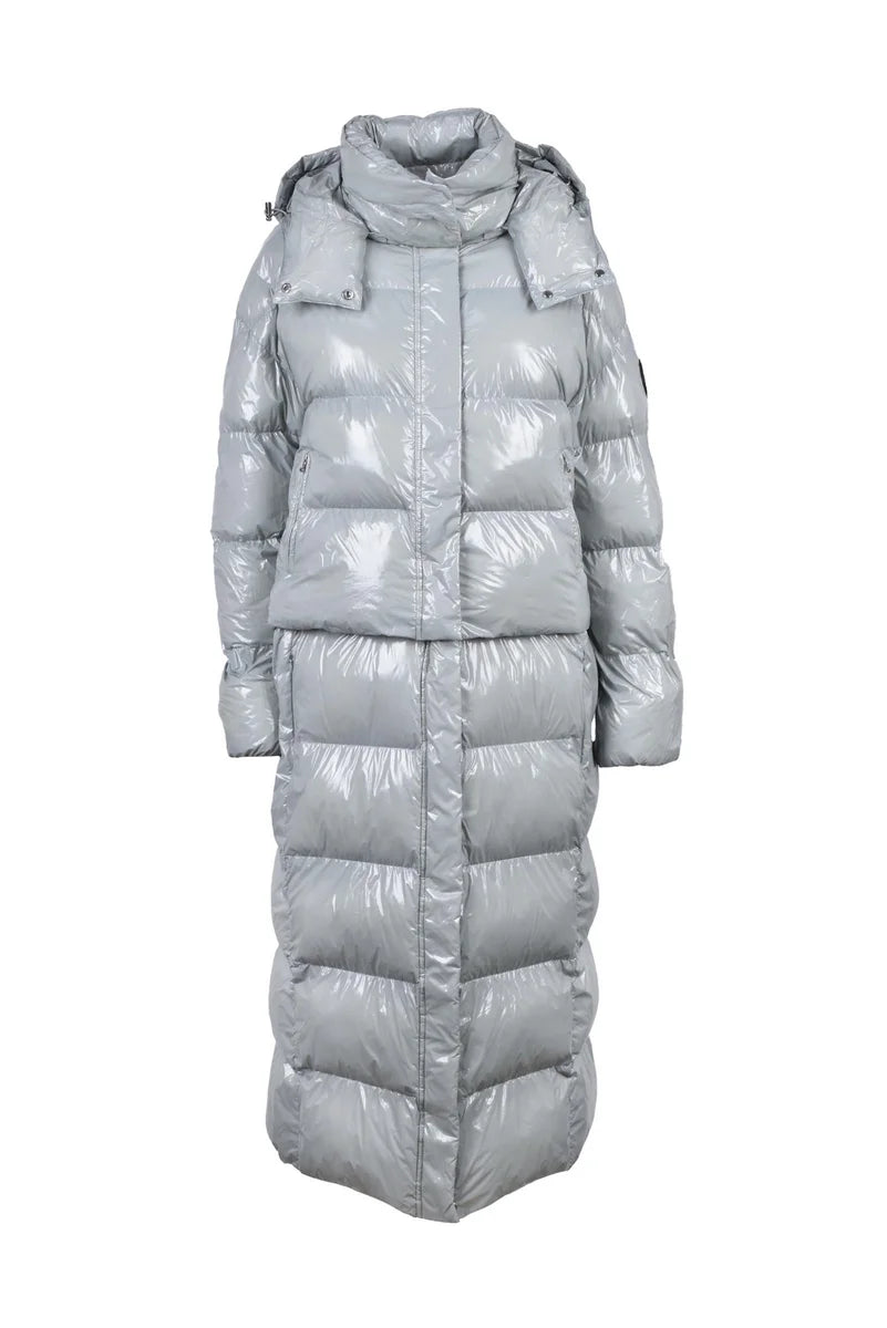 Long Down Jacket - Light Grey