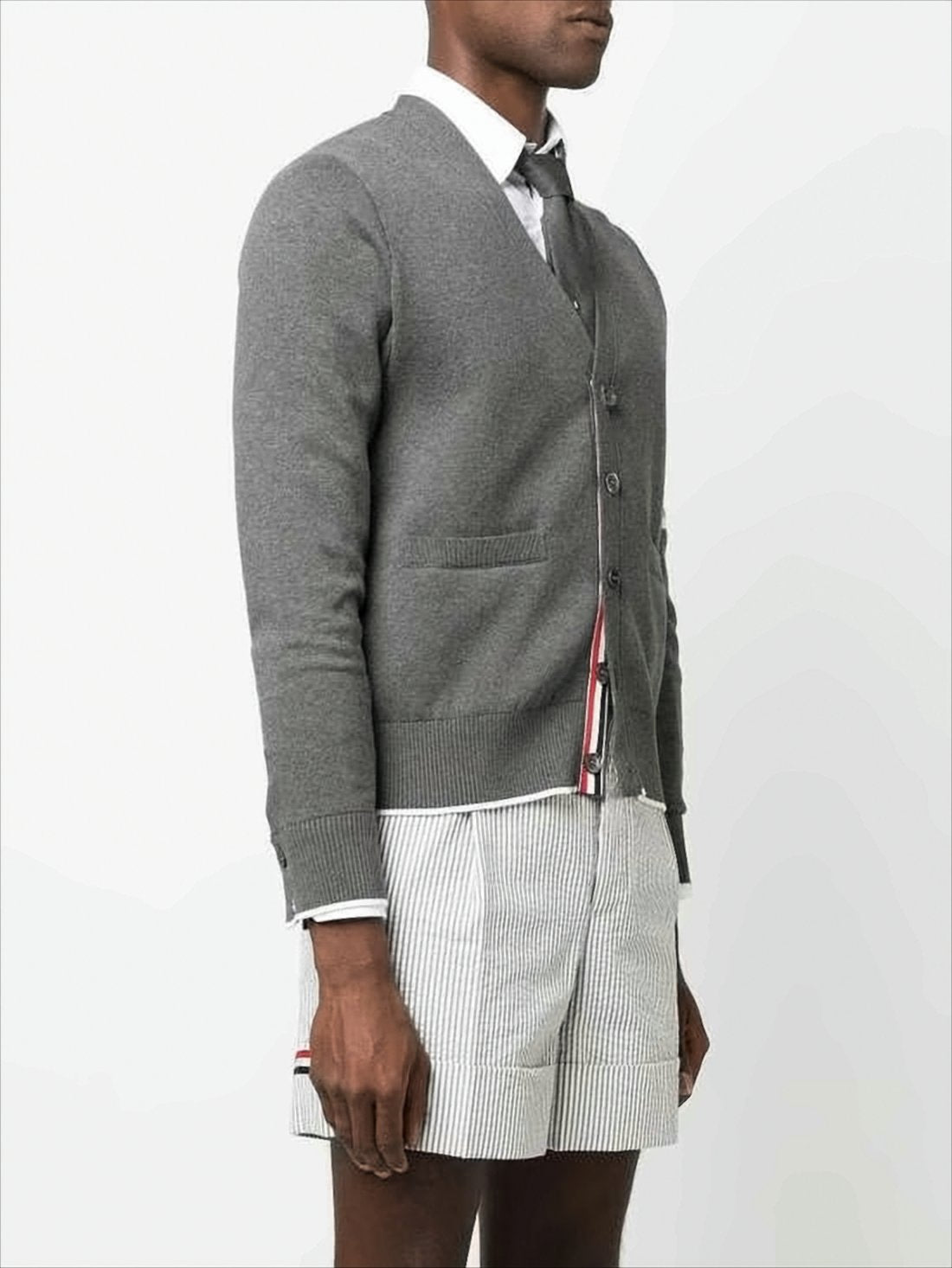 Classic V-Neck Cardigan with Dachshund Graphic
