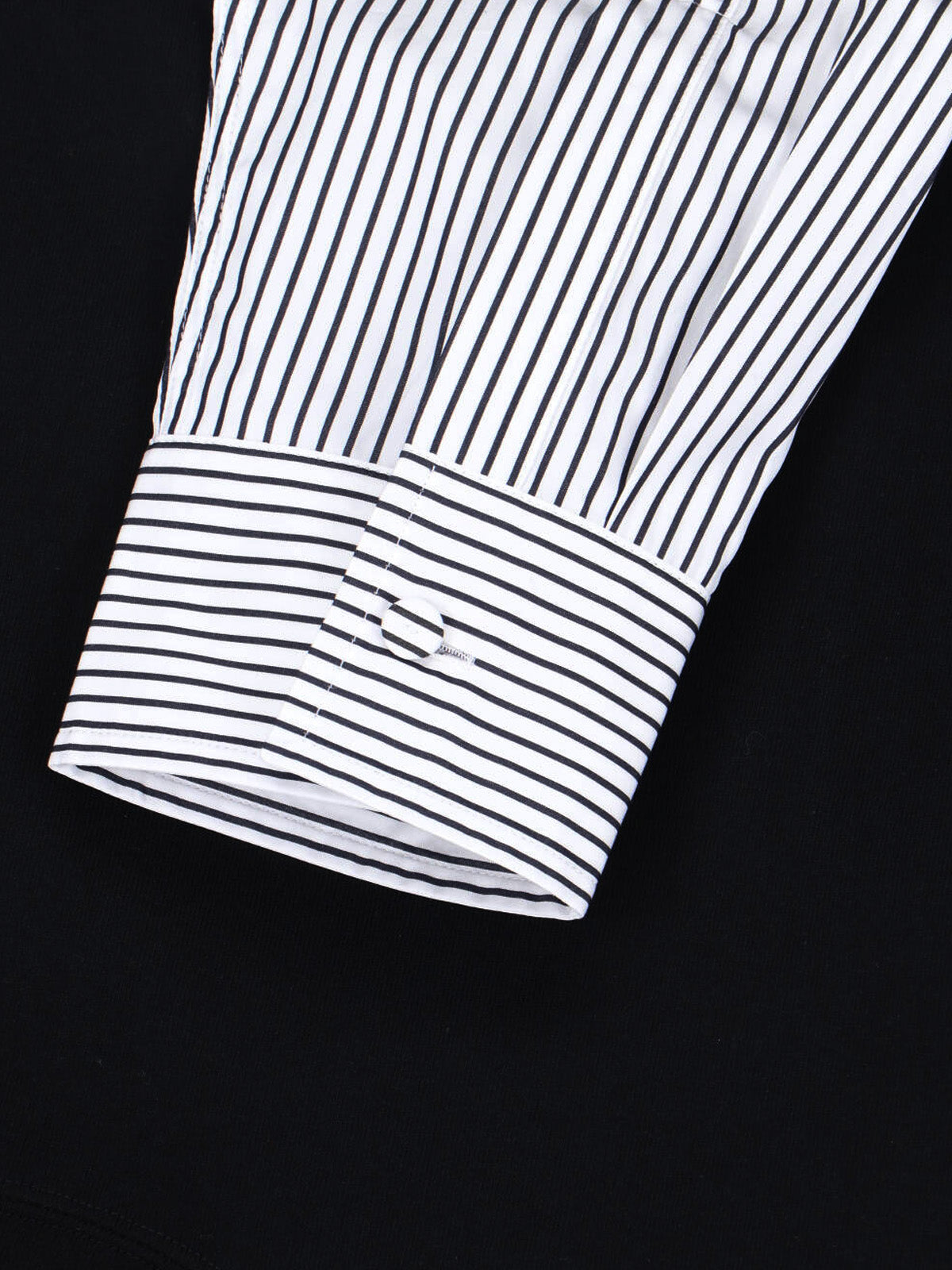Black Layered Striped Long-Sleeve T-Shirt
