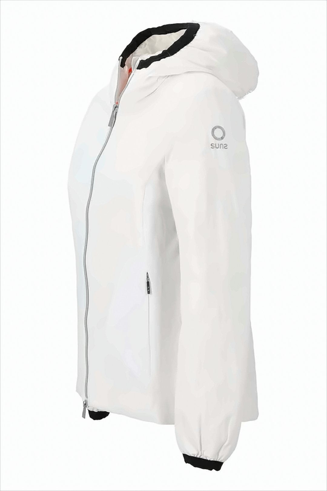 Lightweight White Puffer Jacket with Adjustable Hood
