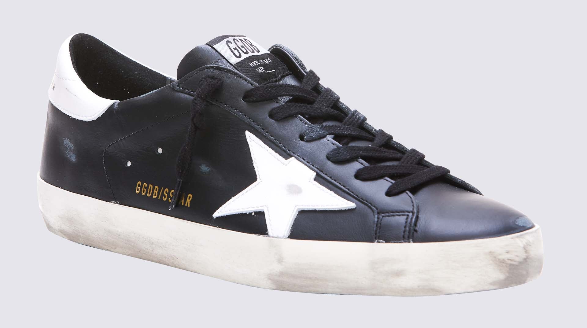 Black And White Leather Super-Star Sneakers