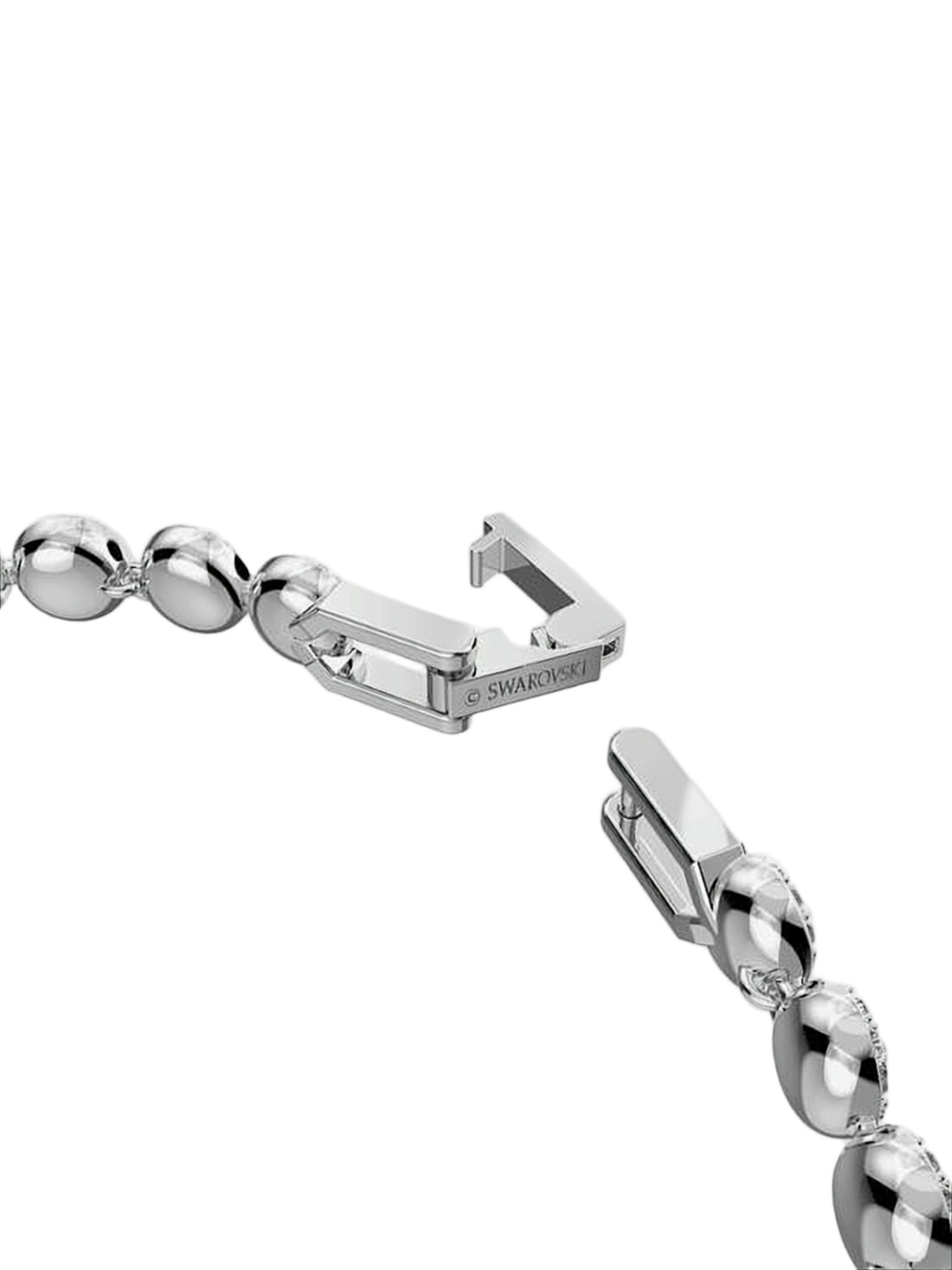 Oval-Cut Crystal Bracelet with Polished Silver Finish