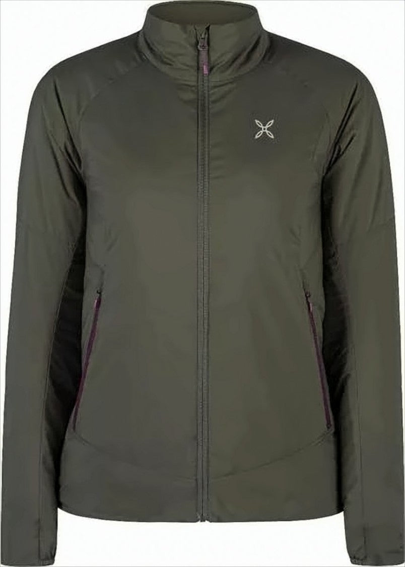 Fitted Green Polyamide Montura Jacket With High Collar And Quilted Interior