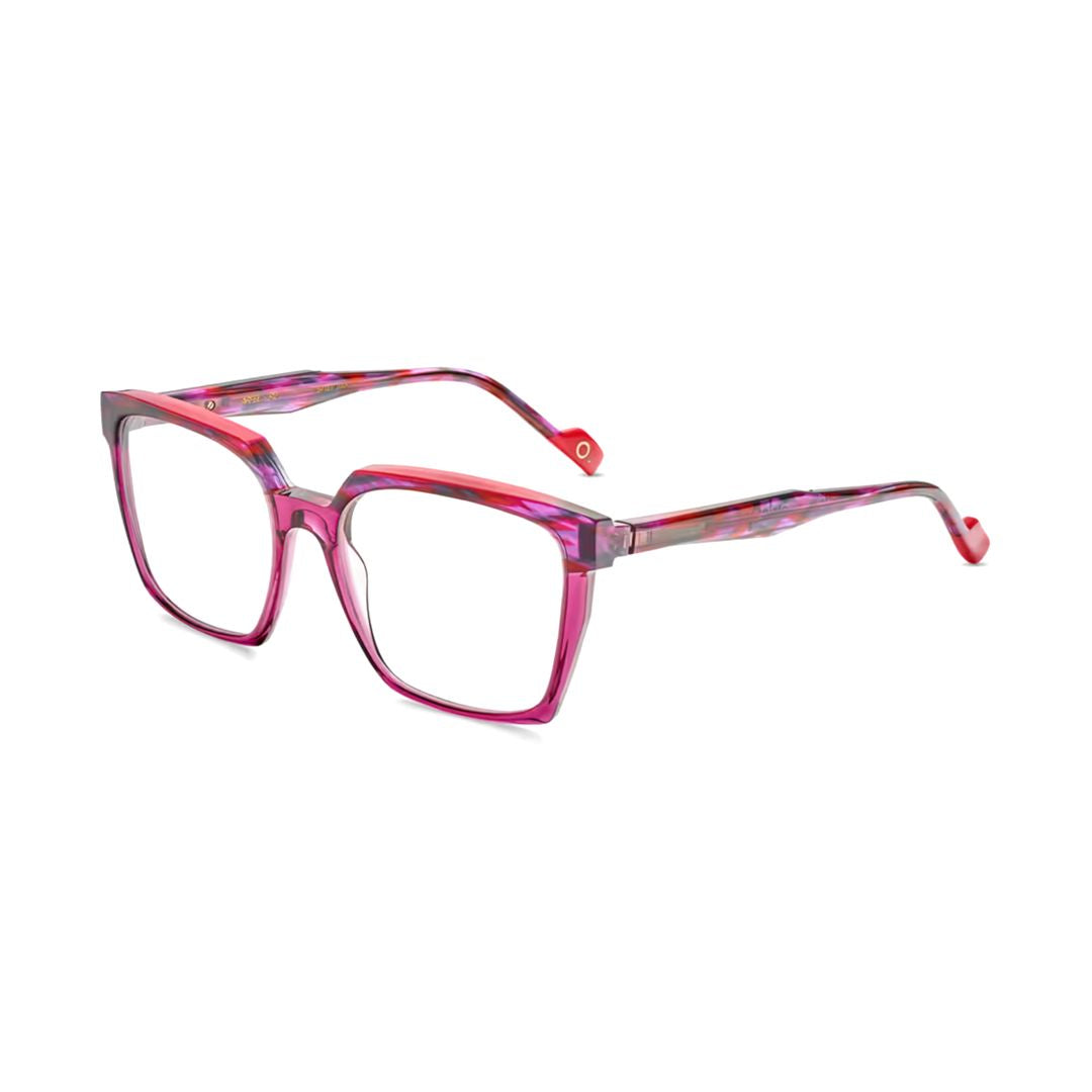 Apfel Bold Oversized Square Eyeglasses with Marbled Temples