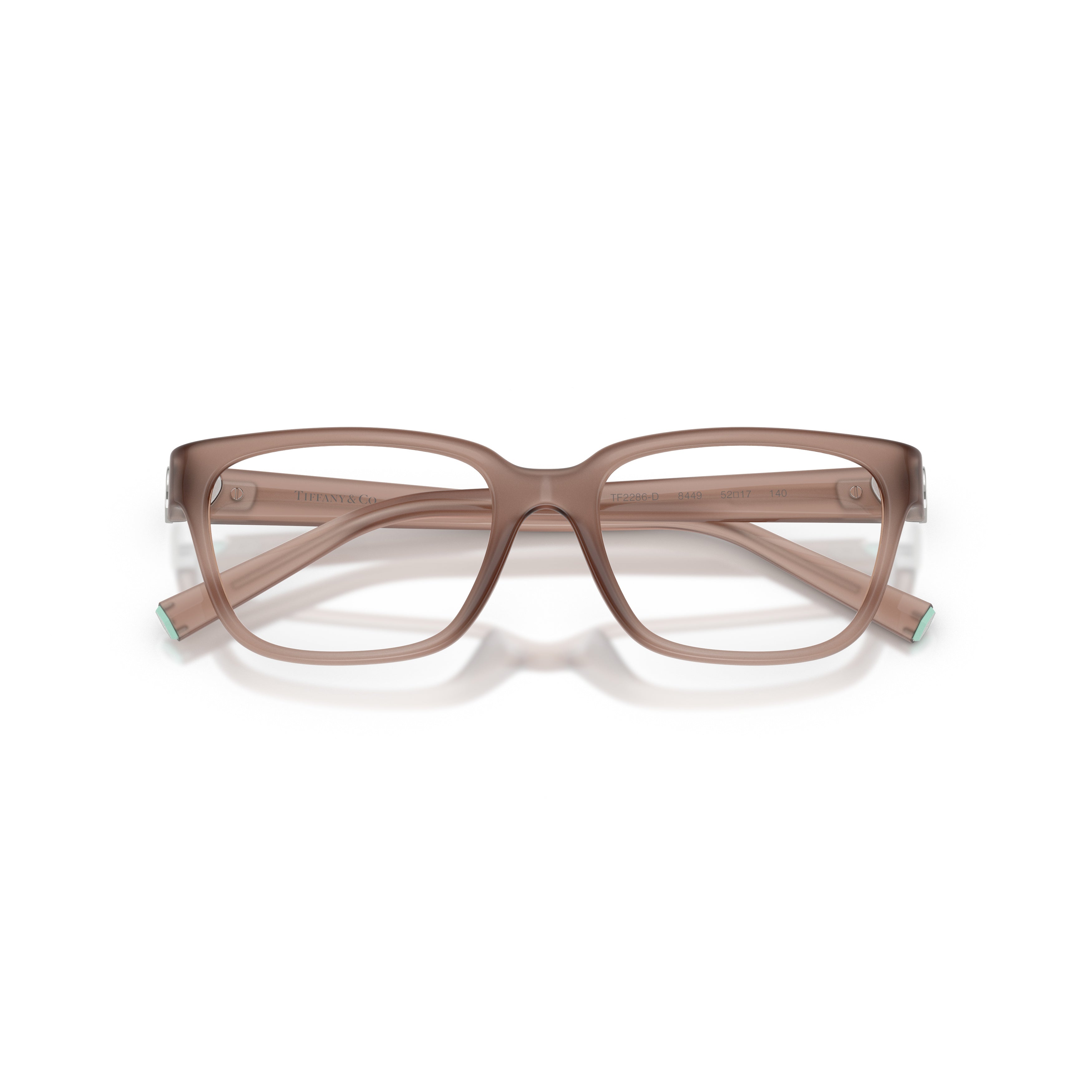 0tf2286d Translucent Brown Rectangular Eyeglasses