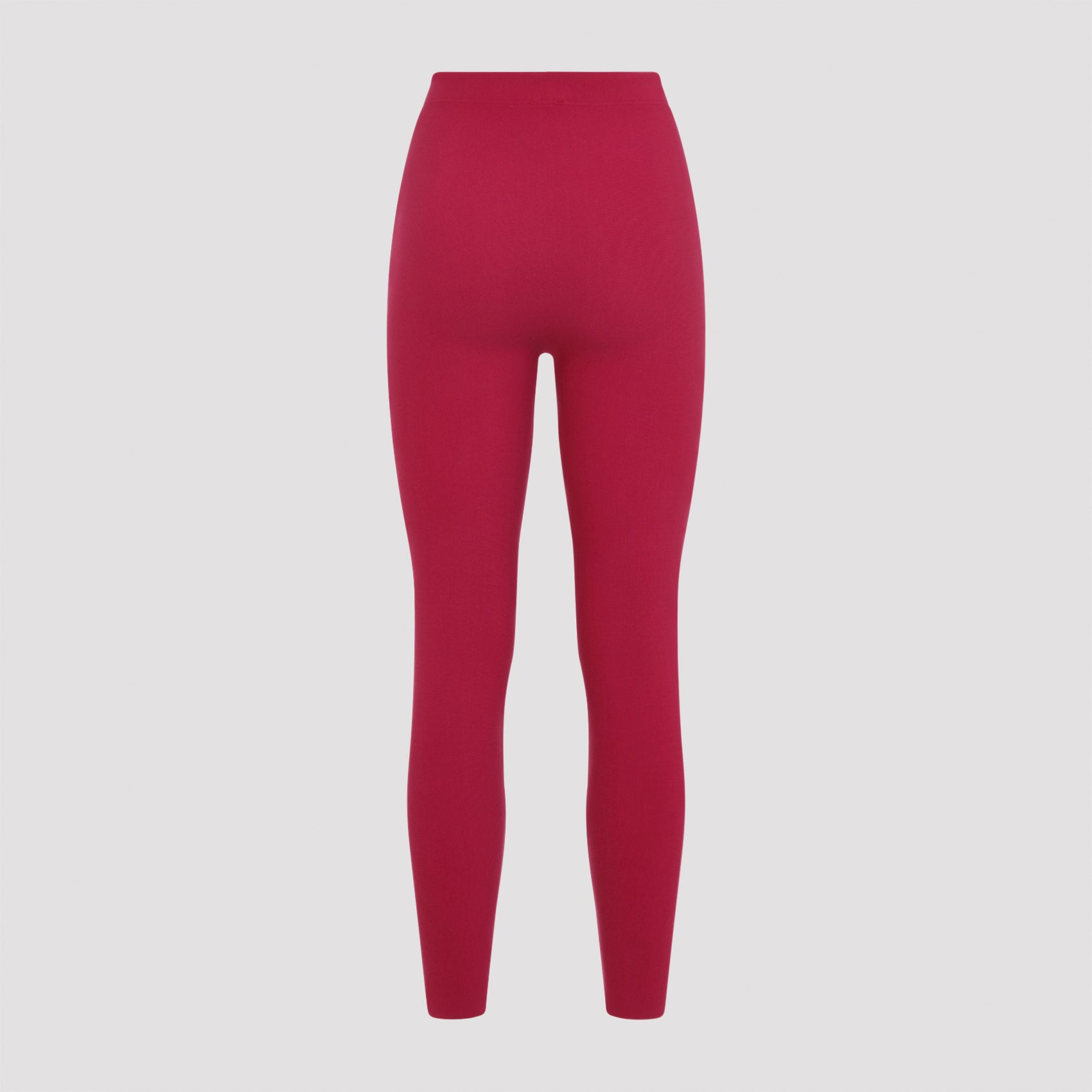 High-Waisted Red Leggings with Perforated Detailing