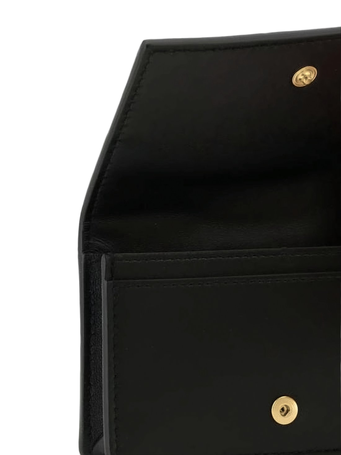 Padded Grid Design Black Leather Card Wallet