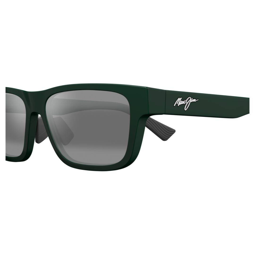 Keola Bold Rectangular Frame Sunglasses with Gradient Grey Lenses