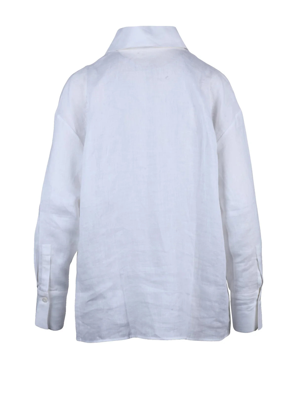 White Gauzed Linen Blouse