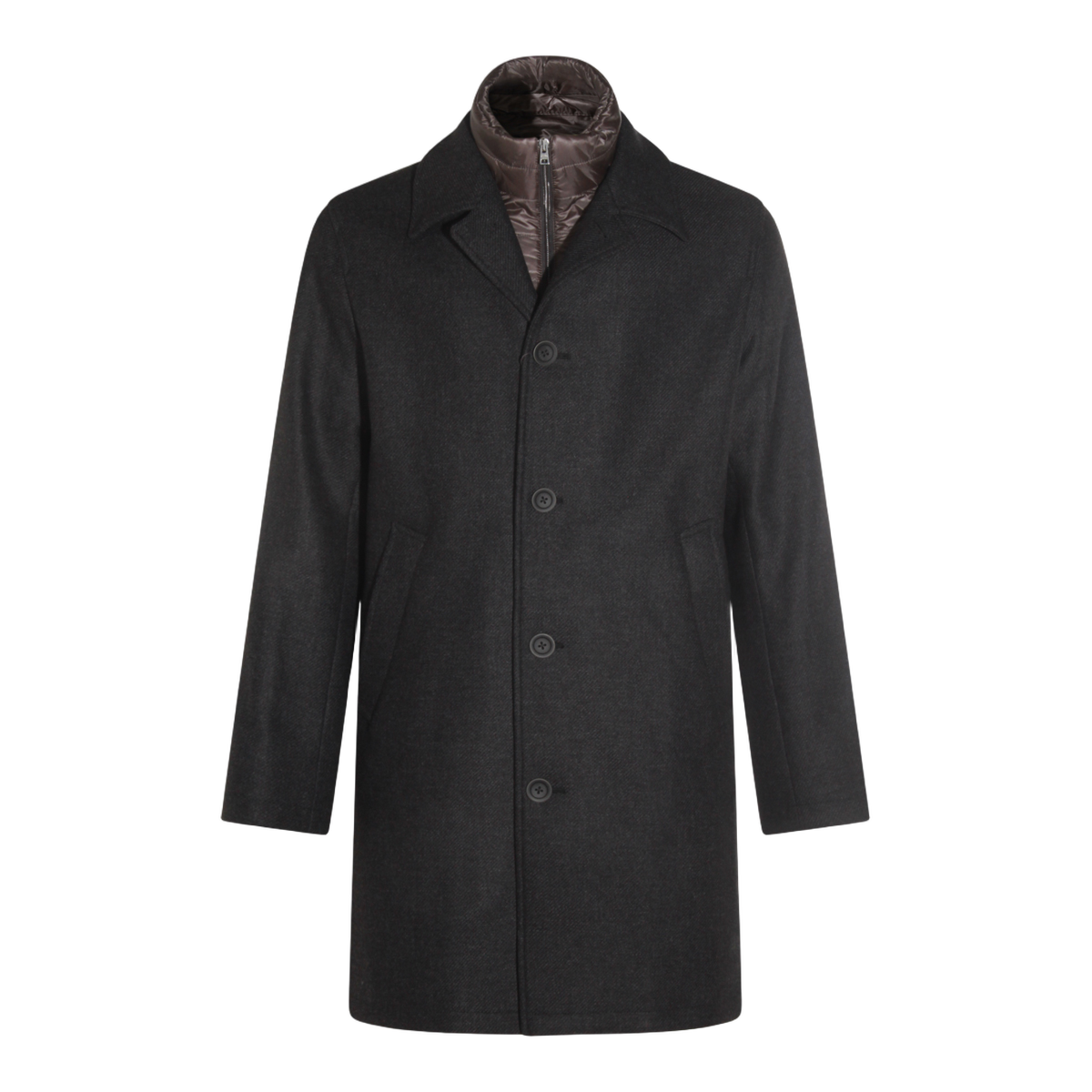 Single-Breasted Dark Grey Herno Coat