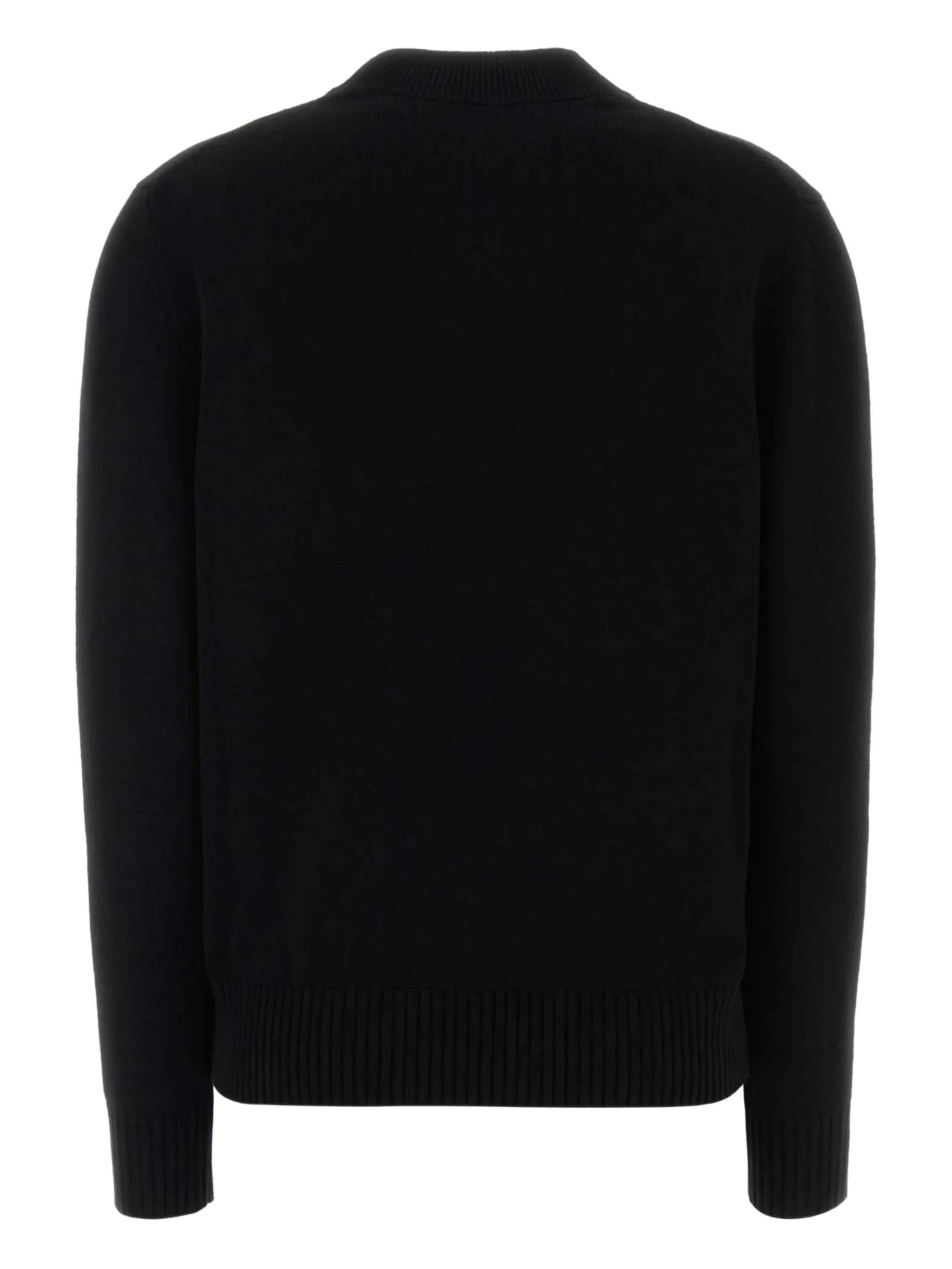 Small Crew Neck Minimalist Black Sweater