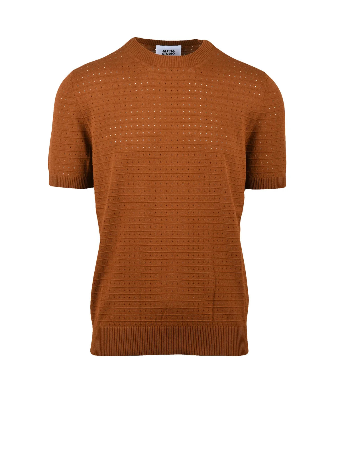 Multicolor Cotton Polyester Crew Neck Knitwear Top