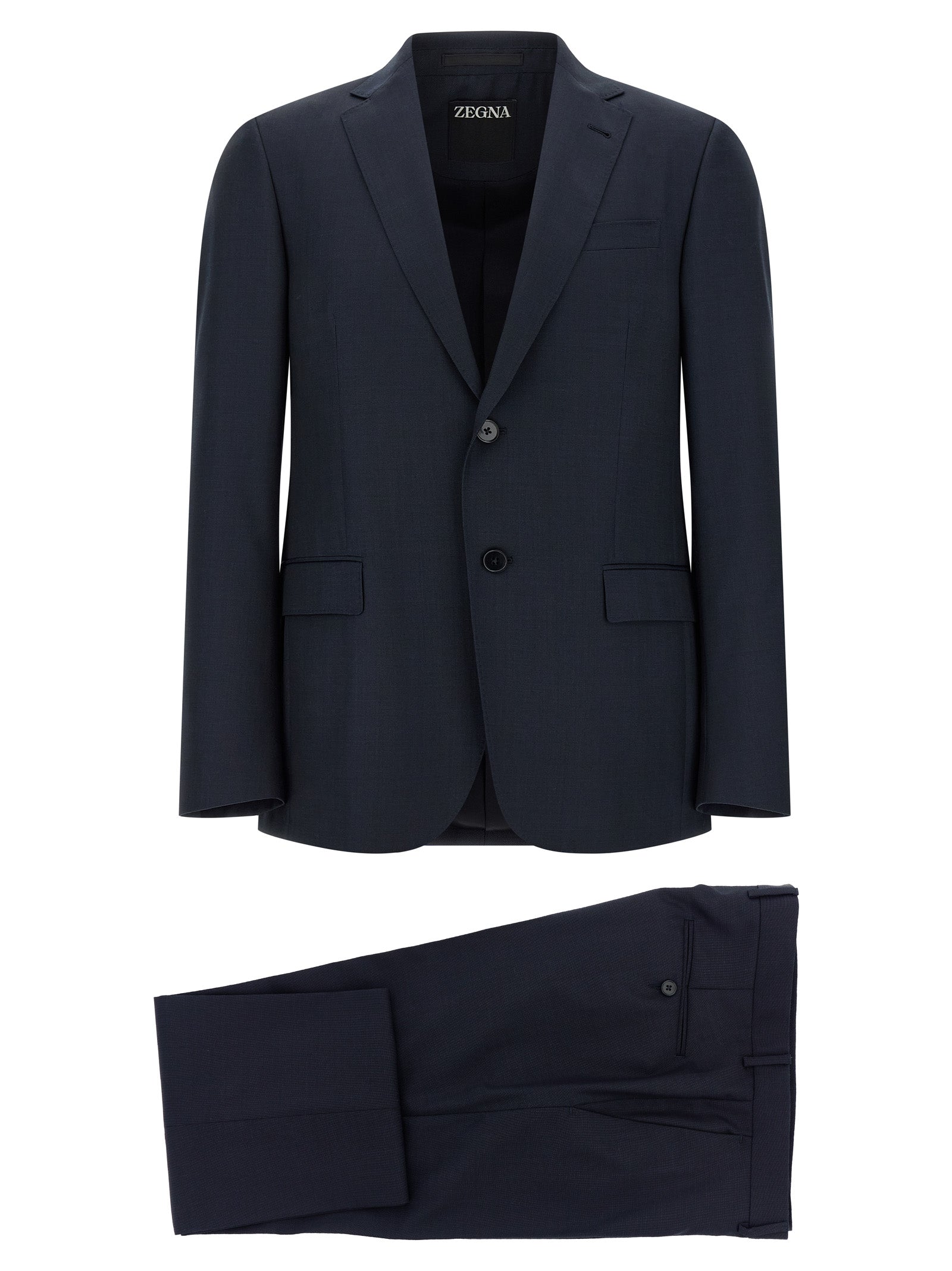 Single-Breasted Wool Dress with Tailored Trousers