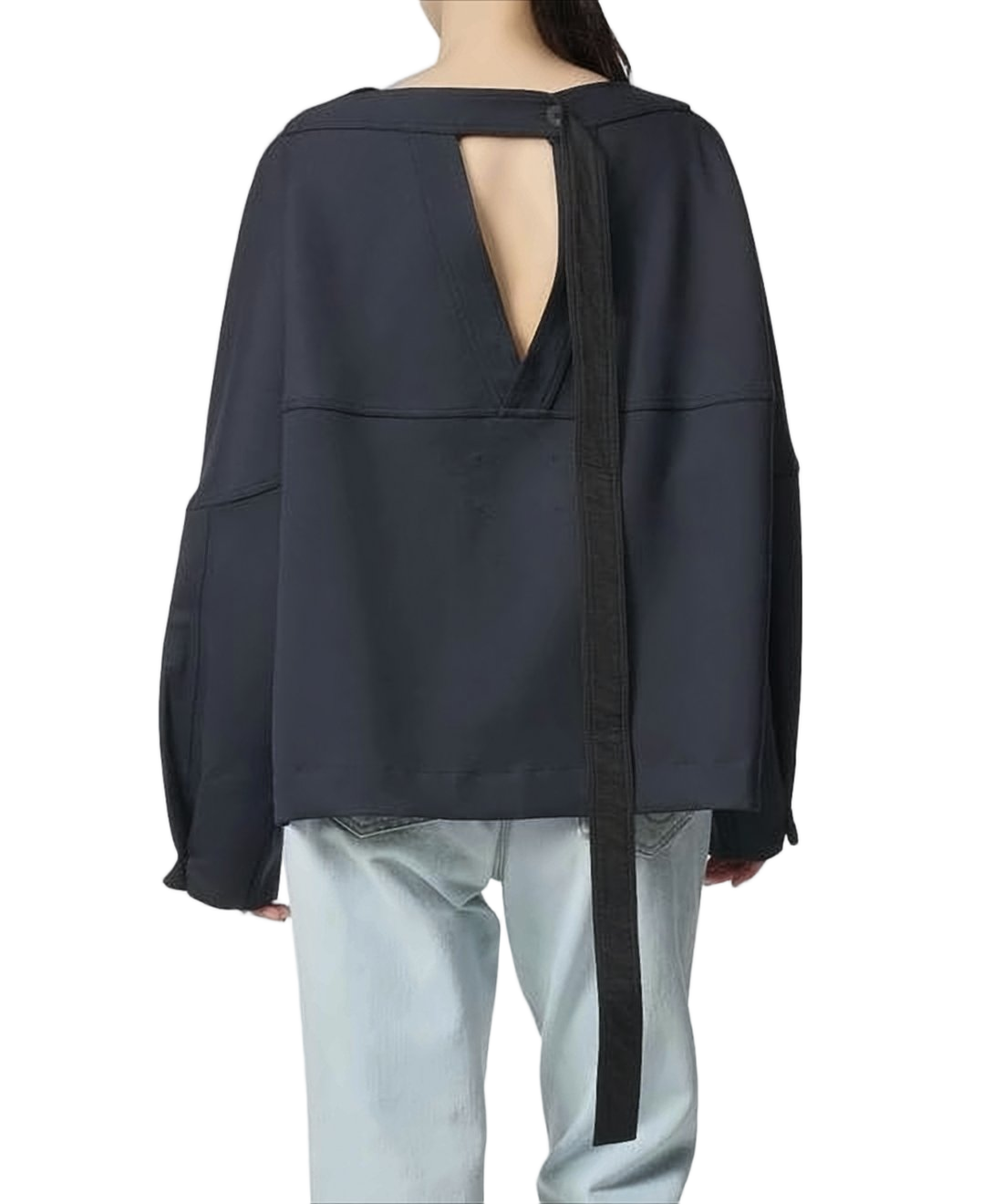 Boxy Silhouette Black Blouse
