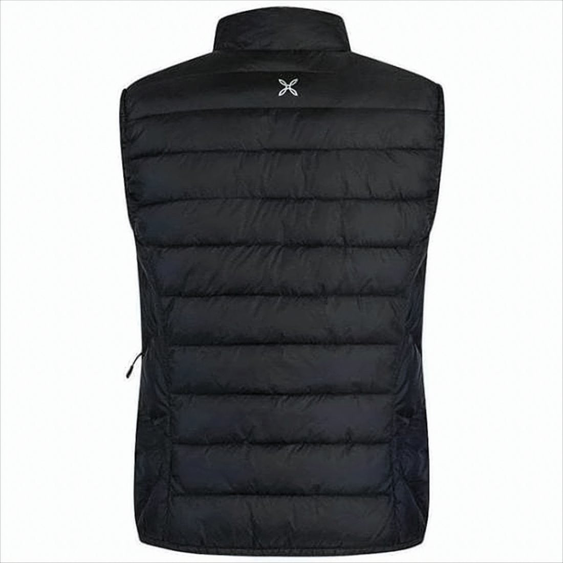 Quilted Black Vest With High Collar And Functional Pockets