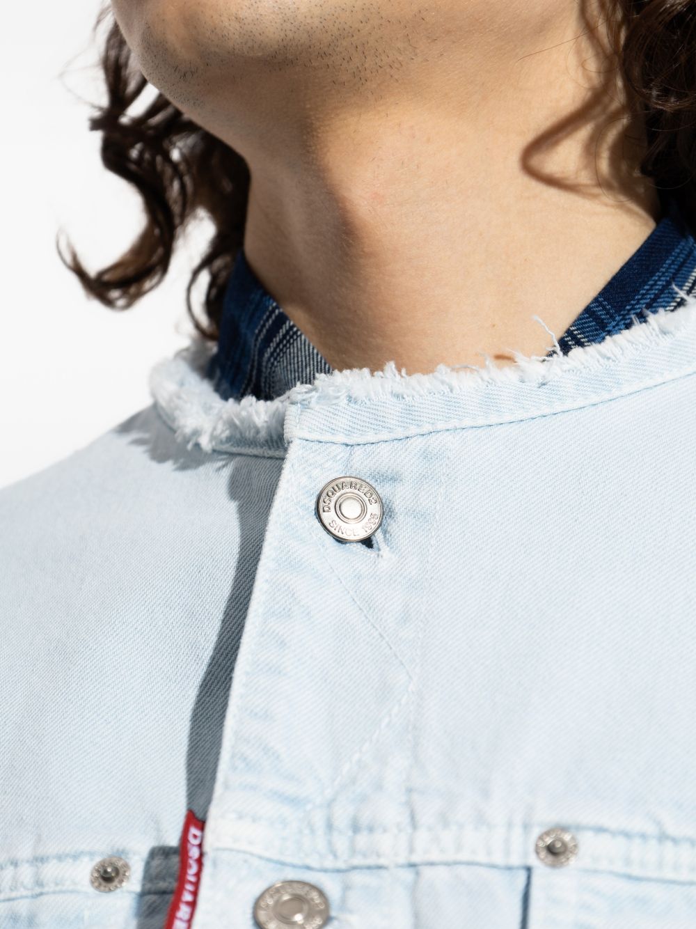 Classic Minimalist Zip Front Denim Jacket