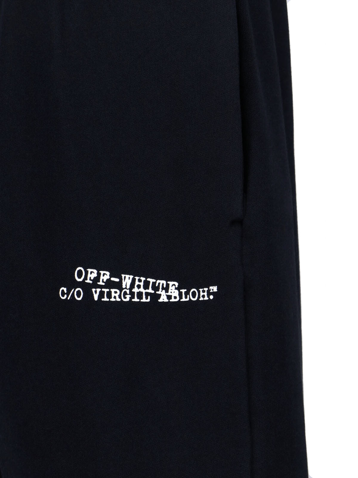 Black Logo Straight-Leg Cotton Pants
