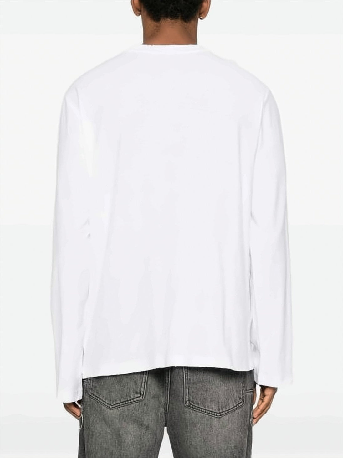 Long-Sleeve Shirt with Textured Fabric and Chest Pocket