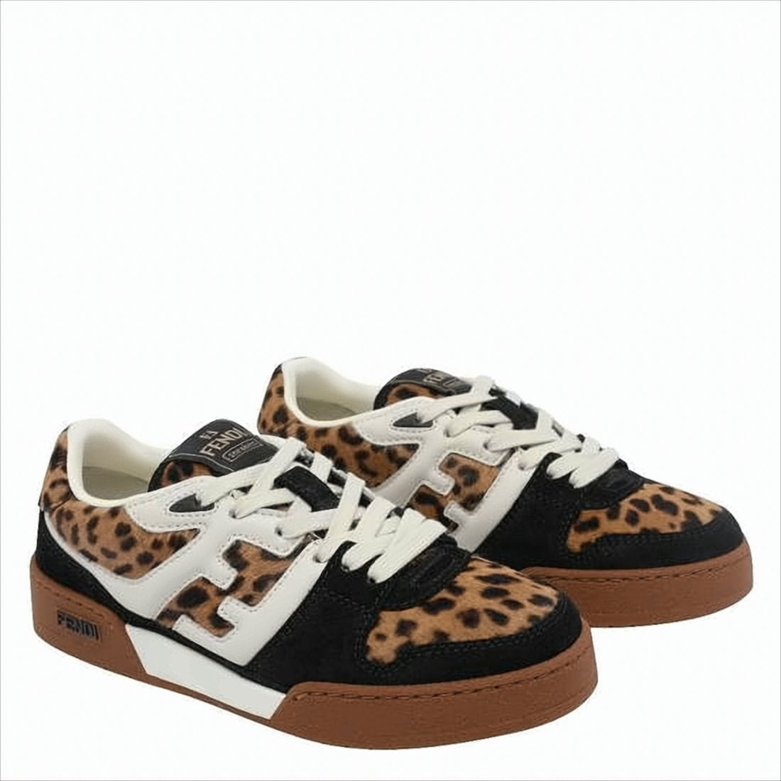 Low-Top Sneakers with Bold Leopard Print
