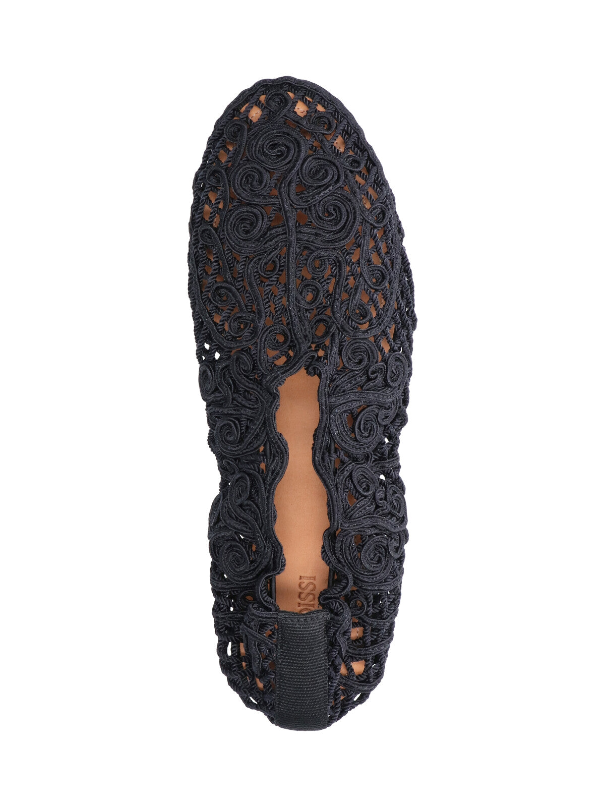 Black Pointed Toe Swirling Openwork Flats