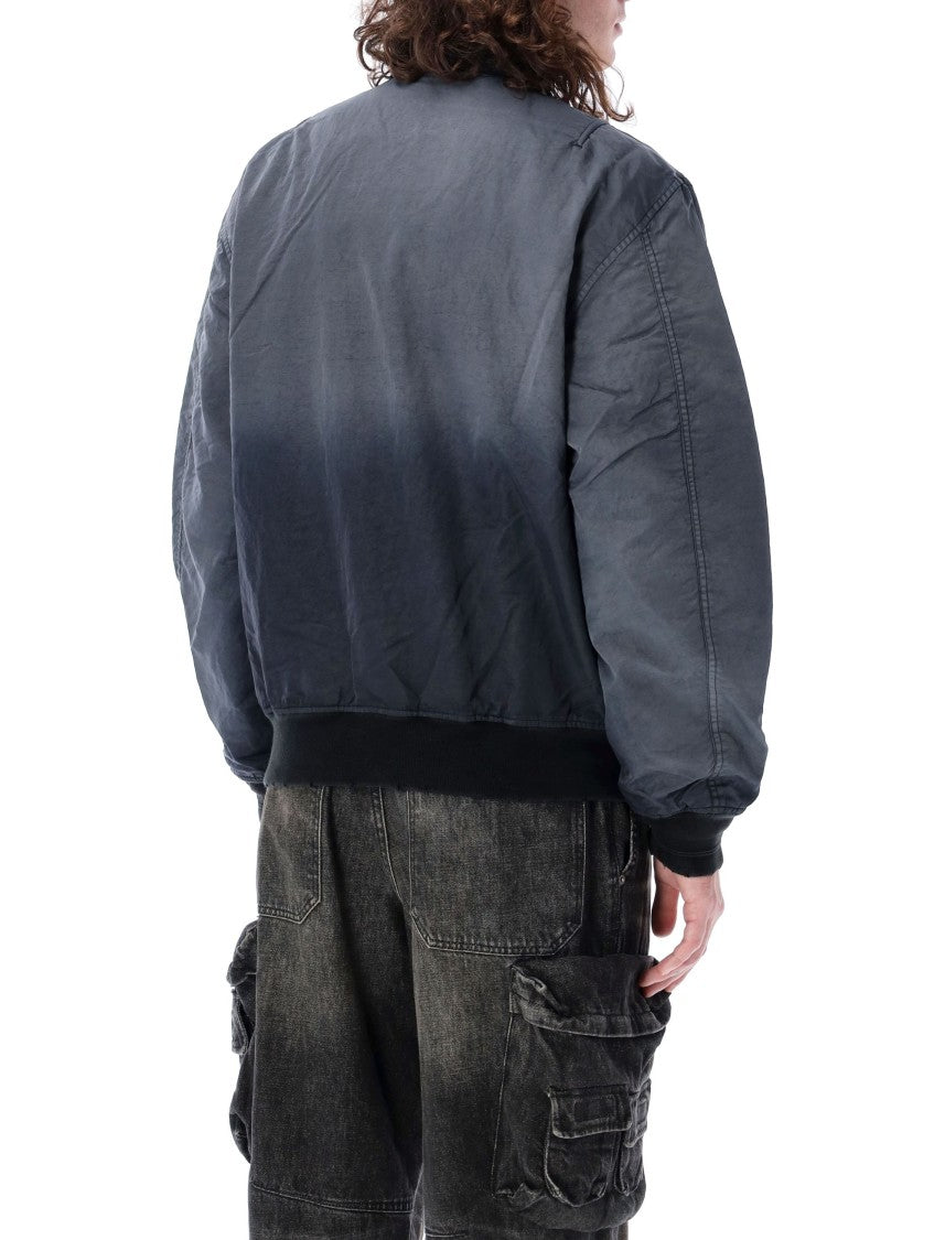 Oversized Quilted Bomber Jacket With Ribbed Details