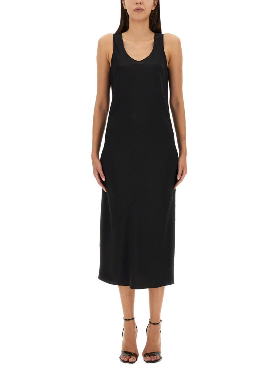 Sleeveless Midi Dress In Luxurious Silk Blend