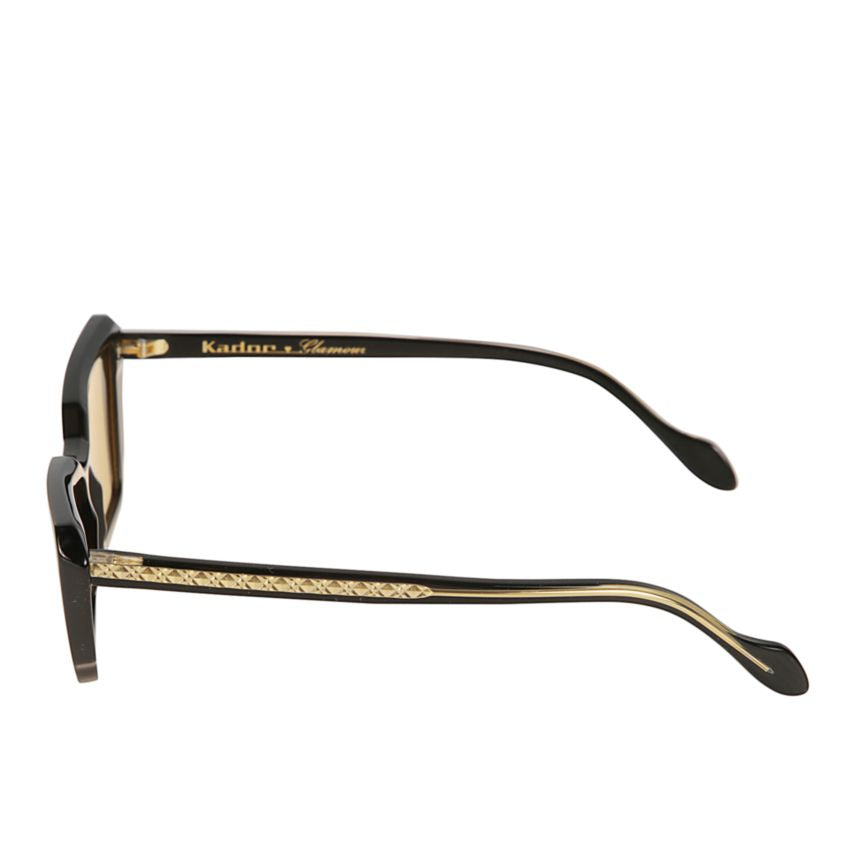 Butterfly Glamour-S Bold Geometric Sunglasses with Textured Gold Accents