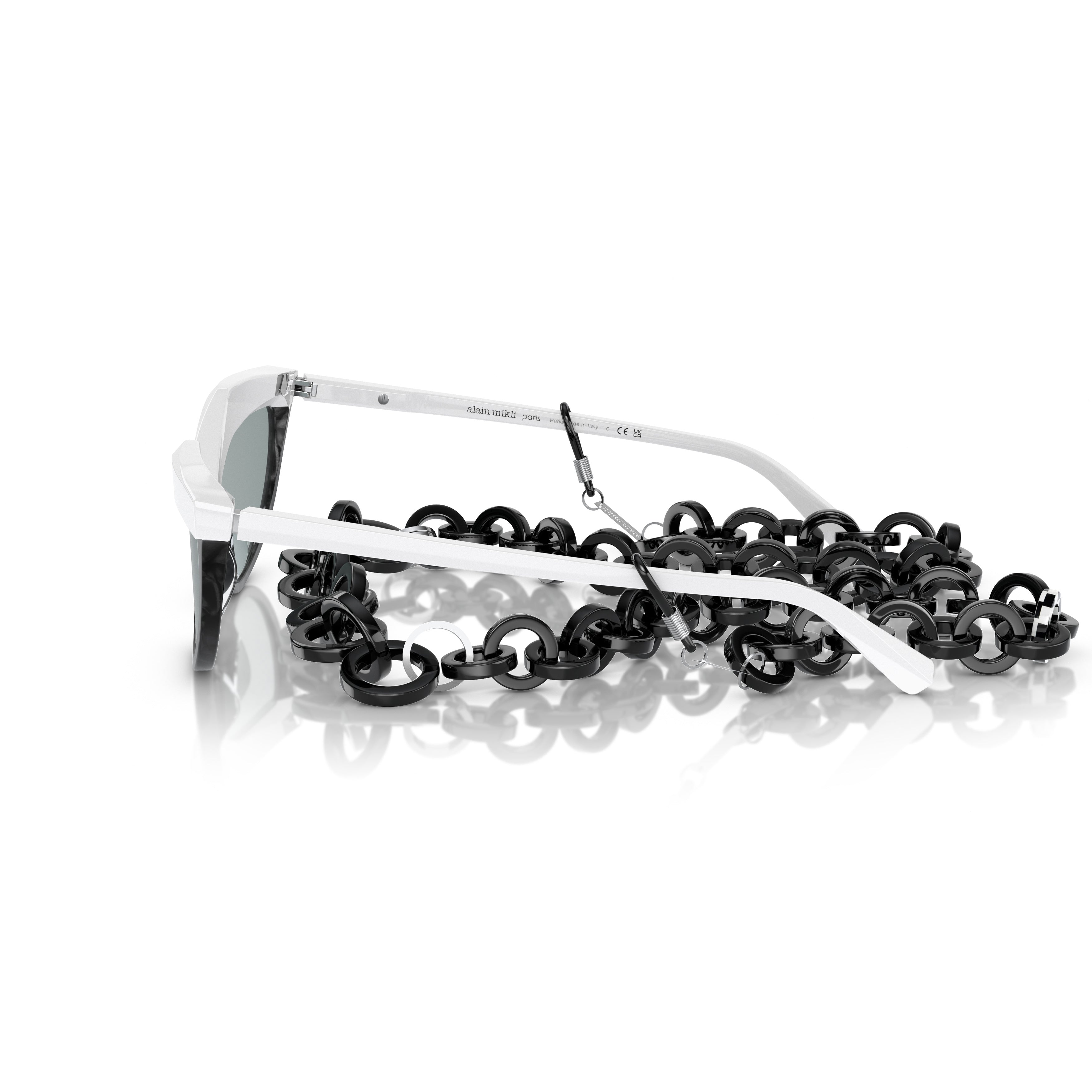 5070 Sole Cat-Eye Sunglasses with Chunky Chain Detail