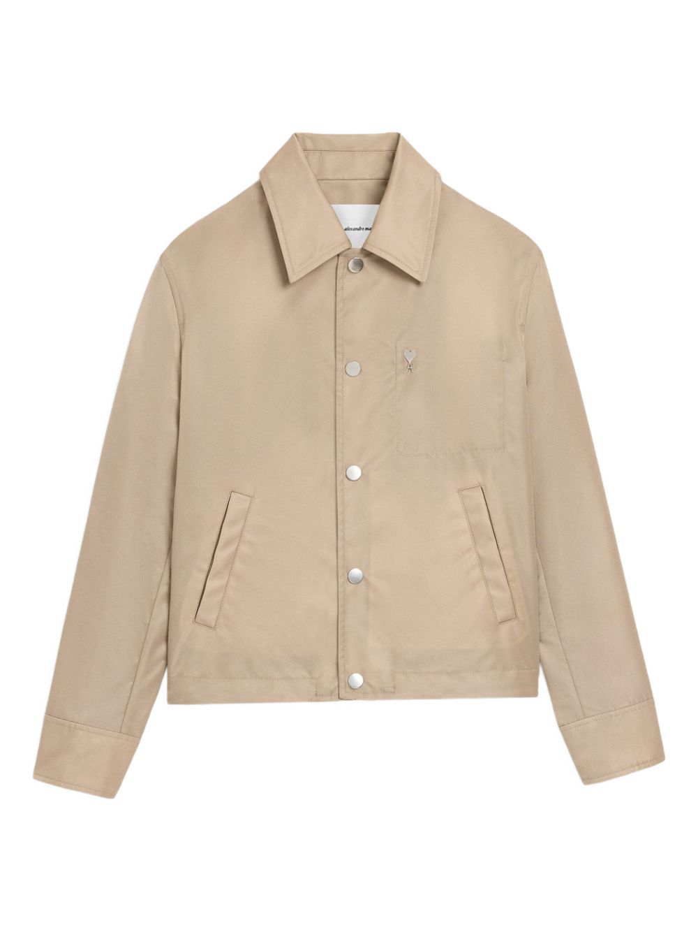 Beige Water-Repellent Jacket with Minimalist Design