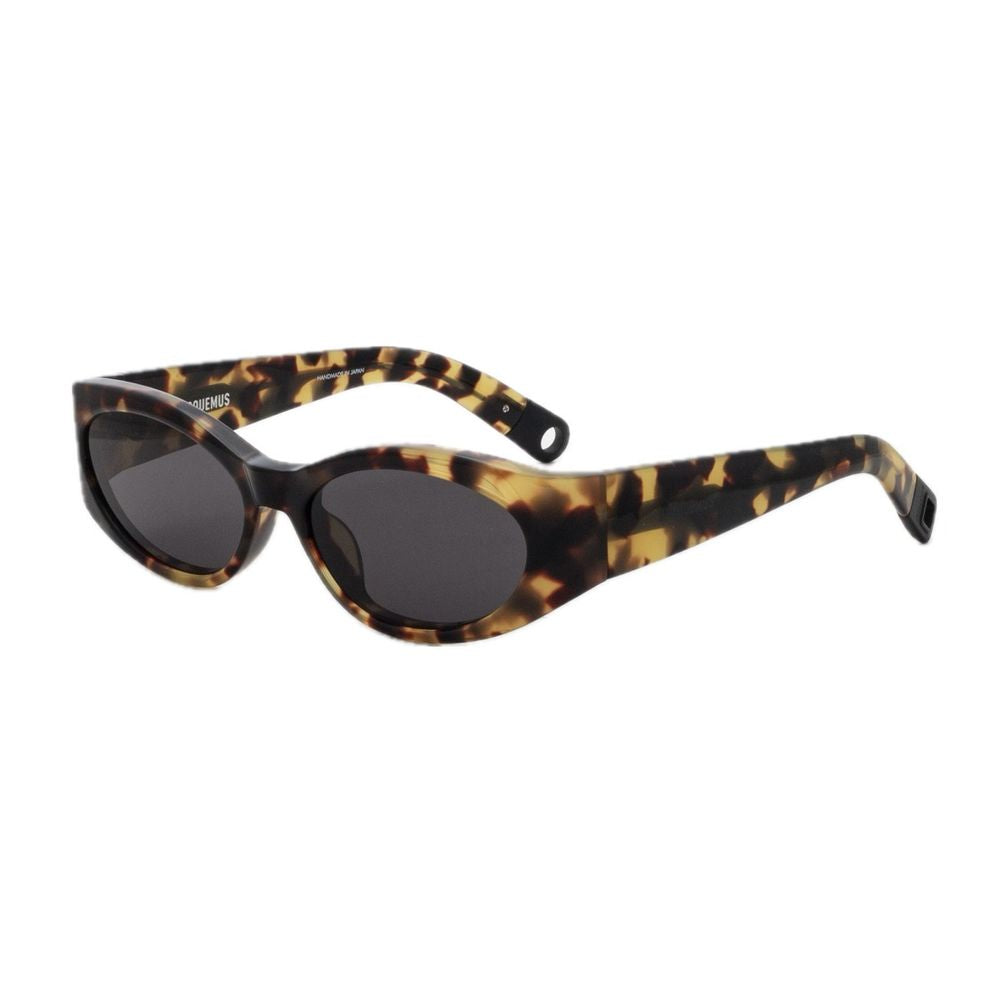 Les Lunettes Jac4 Ovalo Linea "Les Sculptures" Tortoise Acetate Oval Sunglasses