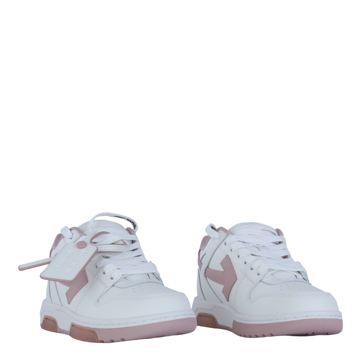Chunky White Sneakers with Pink Accents