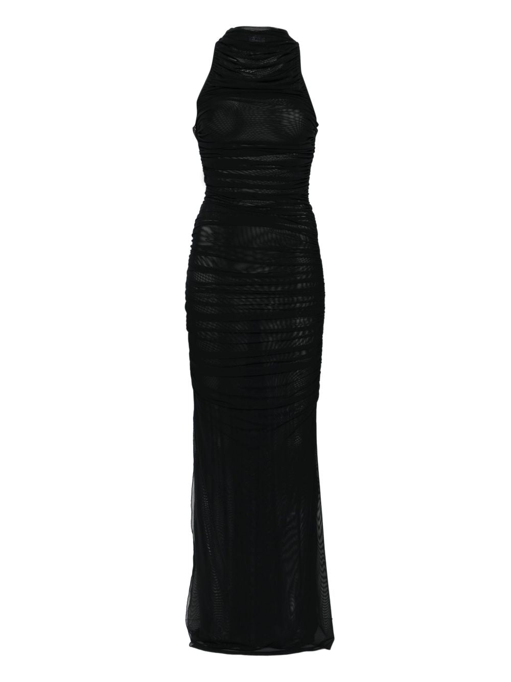 Long Semi-Sheer Mesh Dress