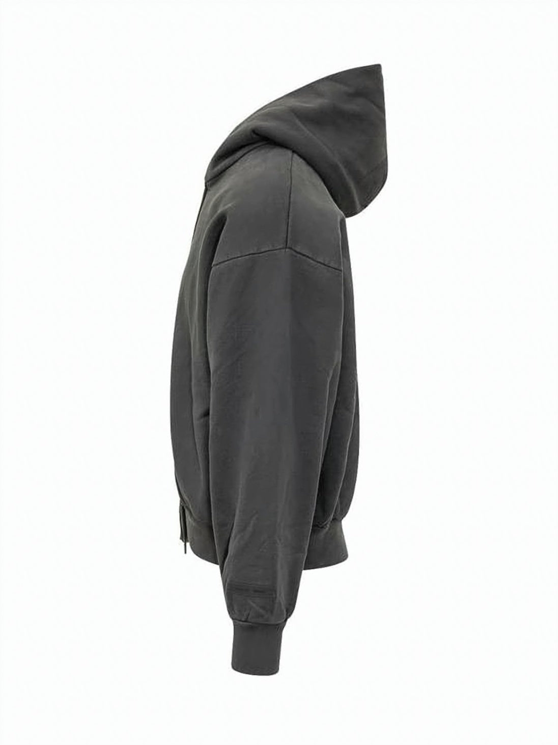 Cropped Boxy Hooded Sweatshirt with Embossed Logo