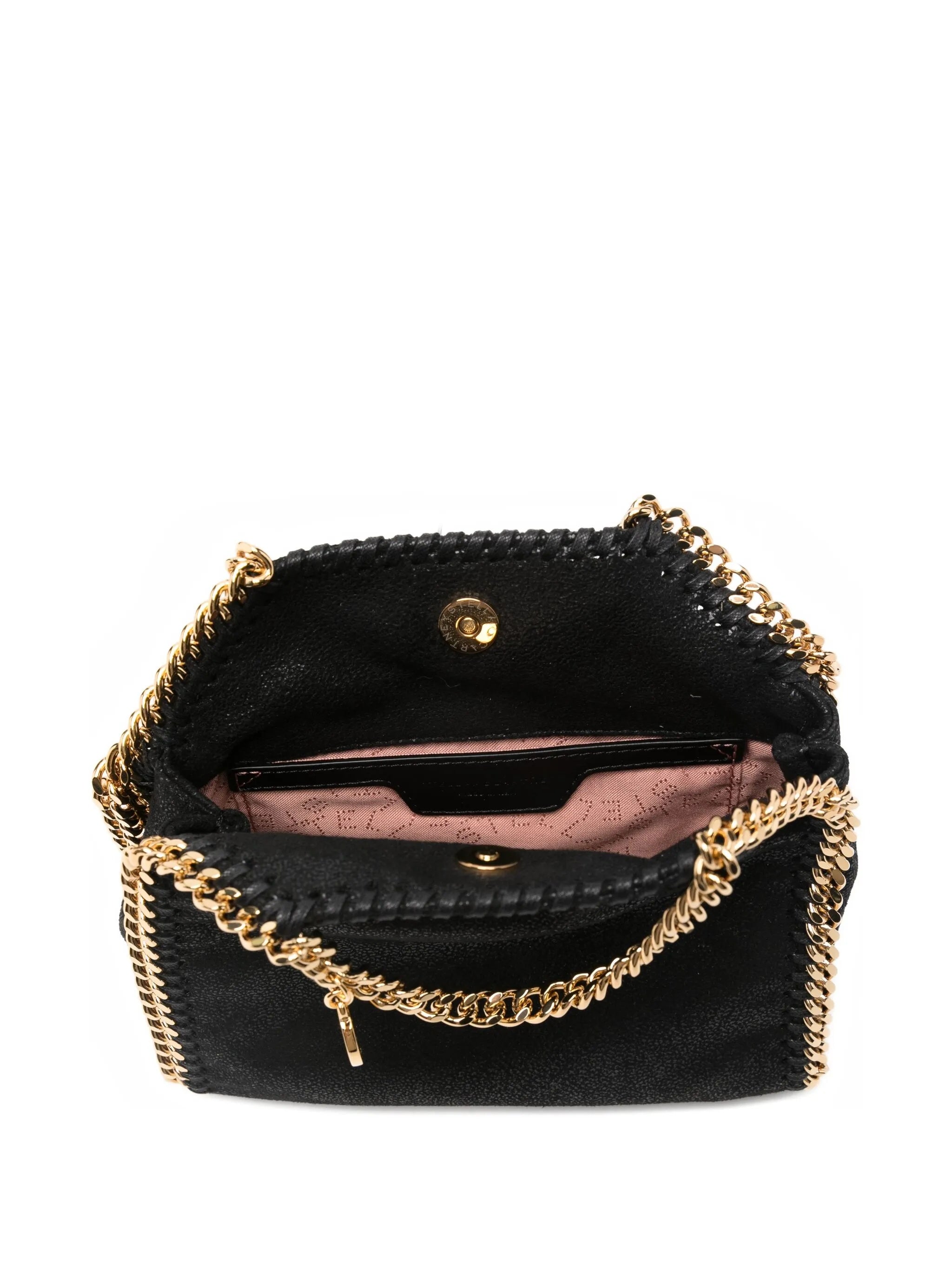 Textured Black Tiny Bag With Chain Trim
