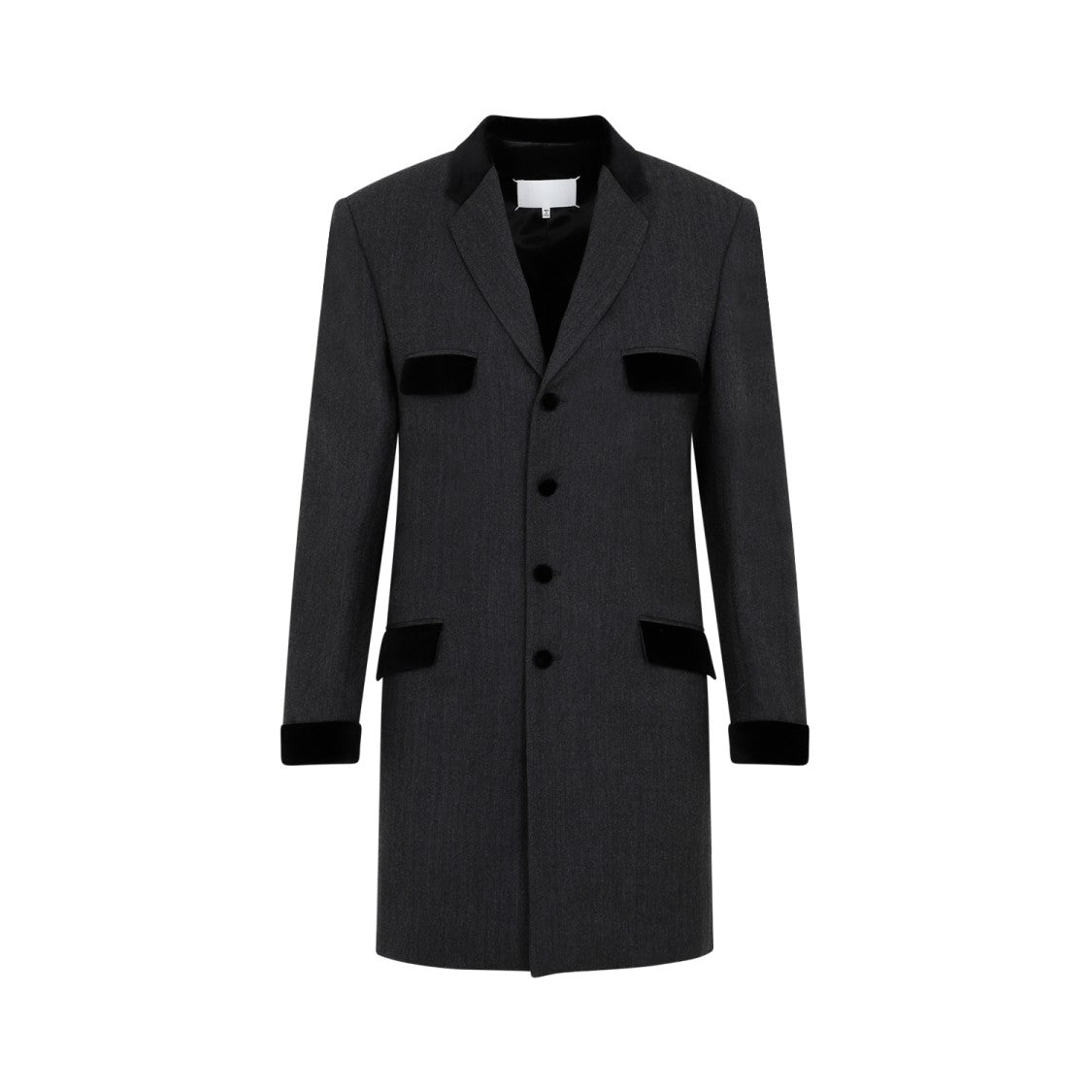 Charcoal Gray Wool Long Jacket