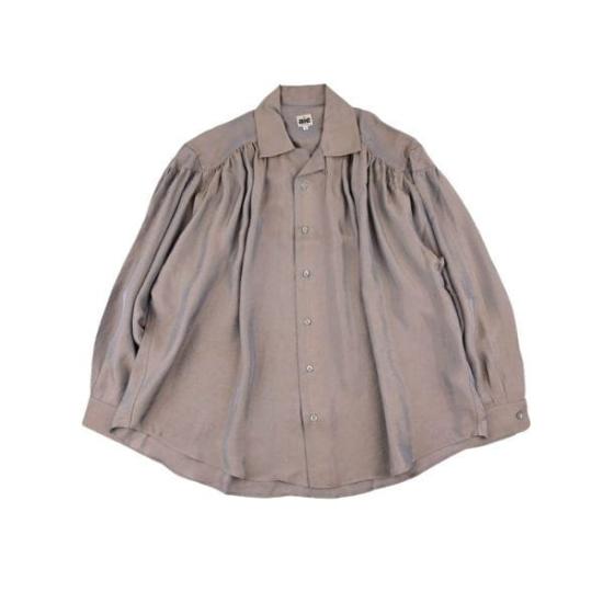 Loose-Fit Long Sleeve Shirt with Gathered Shoulders