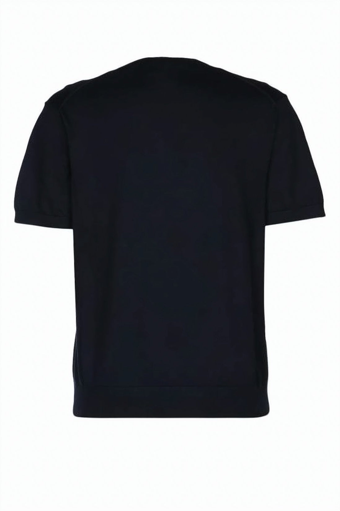 Short-Sleeved Crew Neck Sweater With Cropped Hem