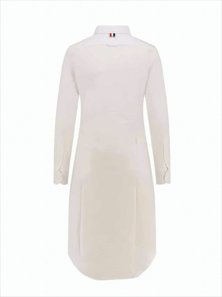Classic Cotton Midi Dress with Button-Down Front