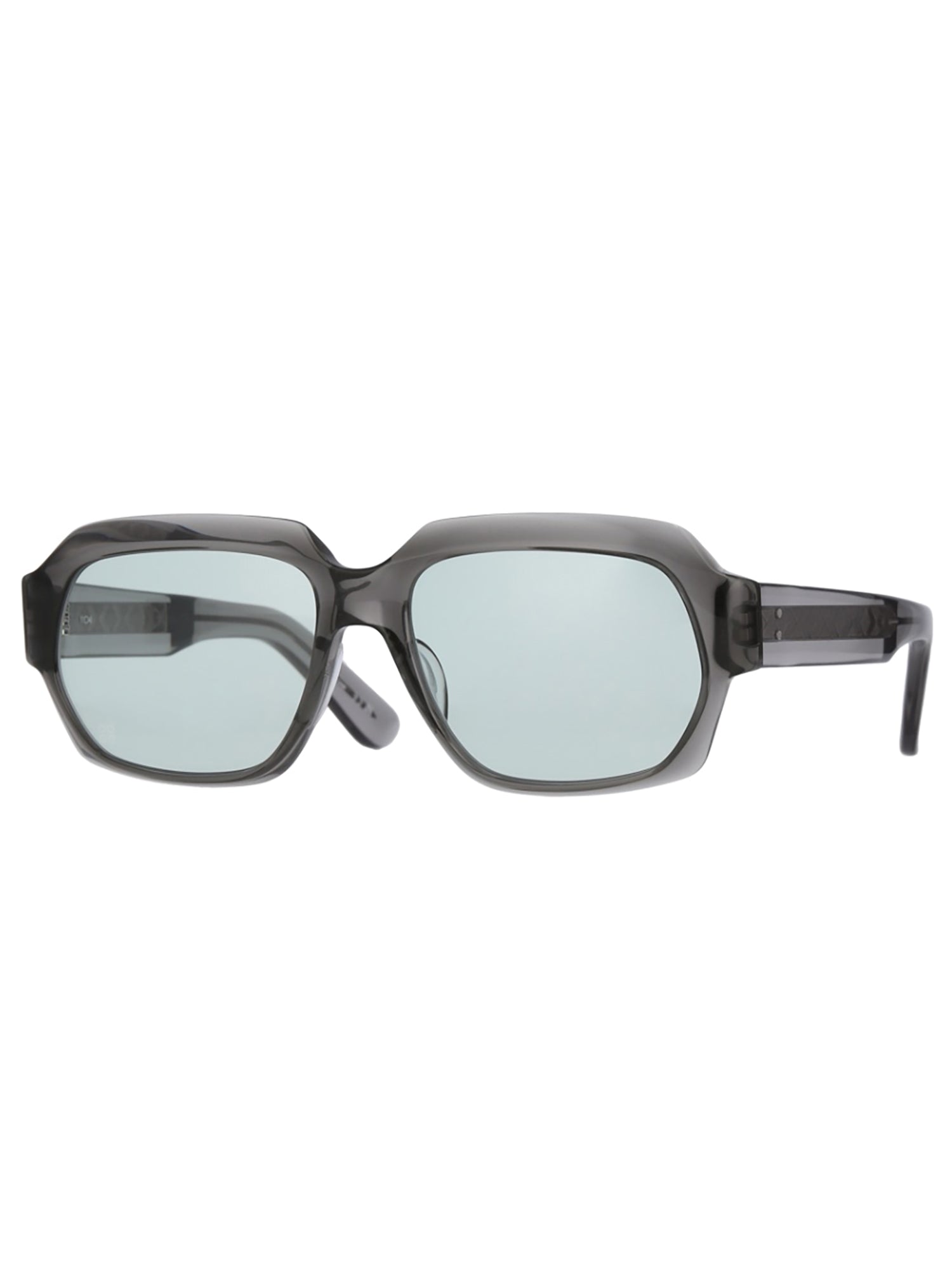 Geometric Frame Grey Acetate Sunglasses with International Fit