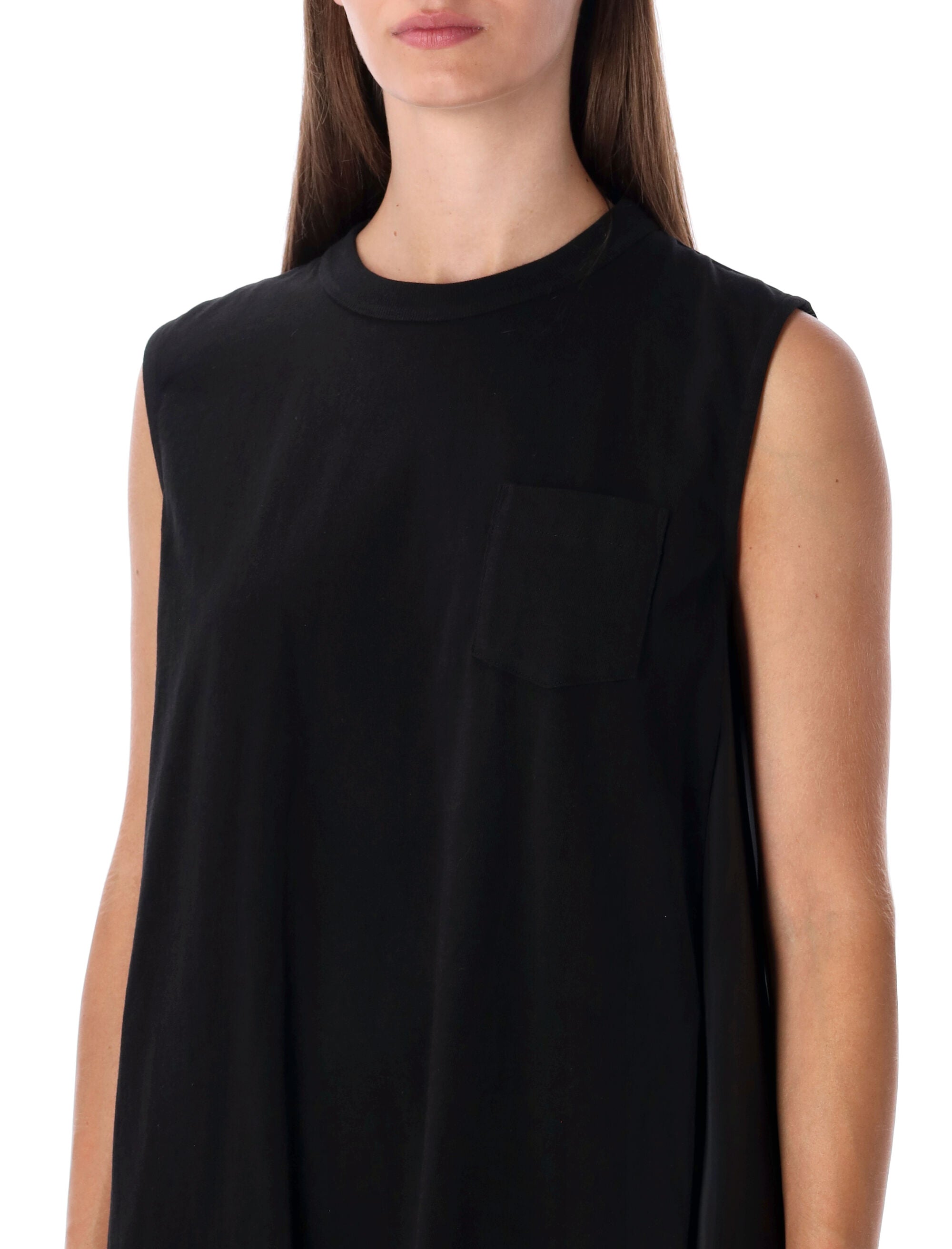 Short Dress With Contrasting Pleated Back