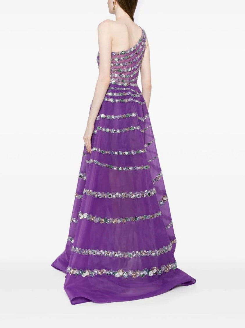 One Shoulder Asymmetric, Beaded Dress