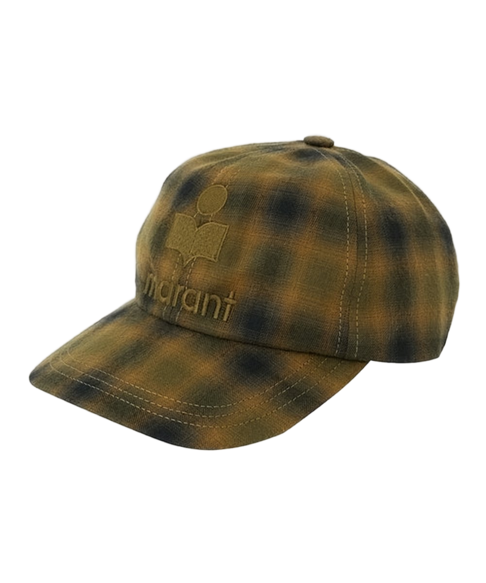 Checkered Baseball Cap with Embroidered Logo Detail