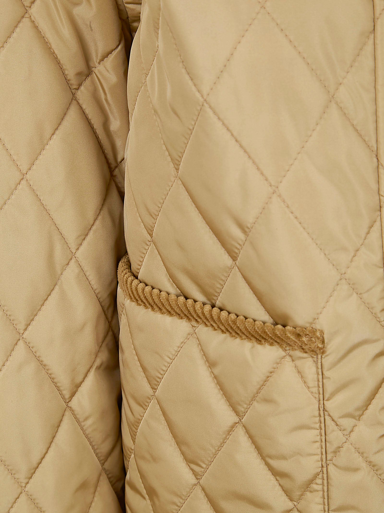 Quilted Cropped Jacket with Corduroy Details