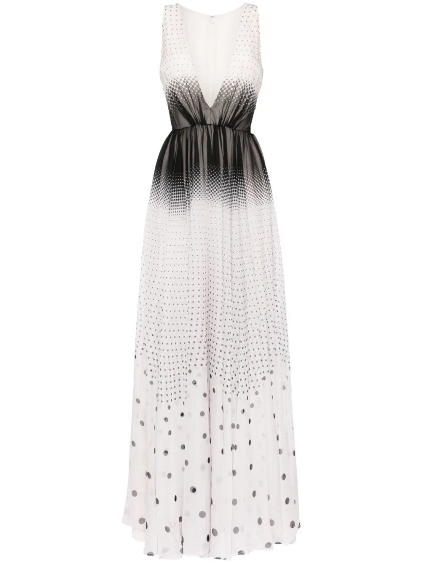 Polka Dot-Print Gradient-Effect Dress