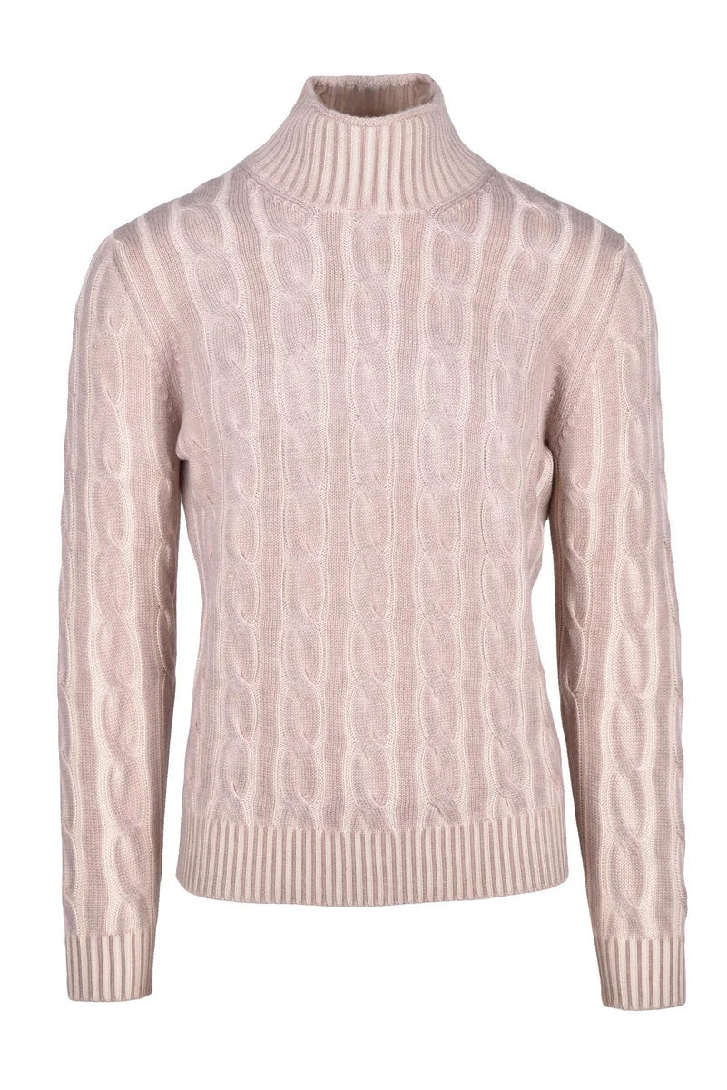 Cable Knit Turtleneck - Beige