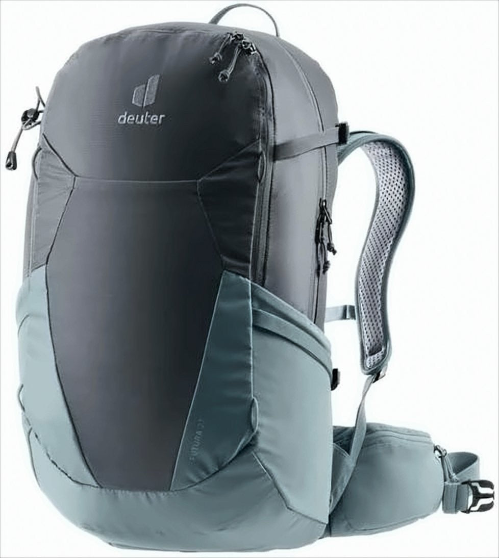 Two-Tone Ventilated Deuter Backpack With Multiple Compartments